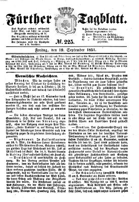 Fürther Tagblatt Freitag 19. September 1851