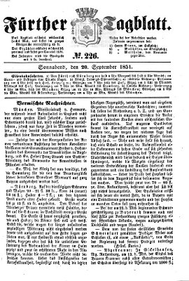 Fürther Tagblatt Samstag 20. September 1851