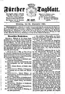 Fürther Tagblatt Sonntag 21. September 1851