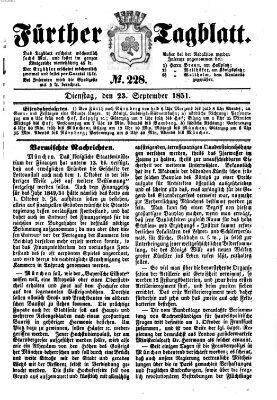 Fürther Tagblatt Dienstag 23. September 1851