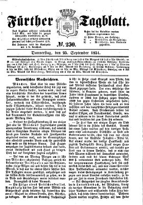 Fürther Tagblatt Donnerstag 25. September 1851