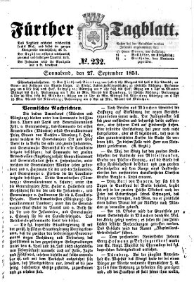 Fürther Tagblatt Samstag 27. September 1851