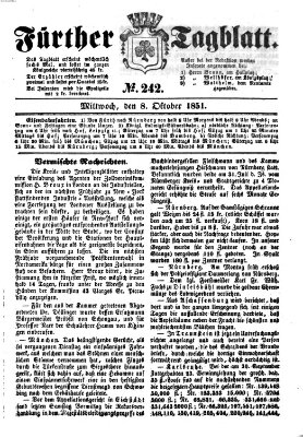 Fürther Tagblatt Mittwoch 8. Oktober 1851