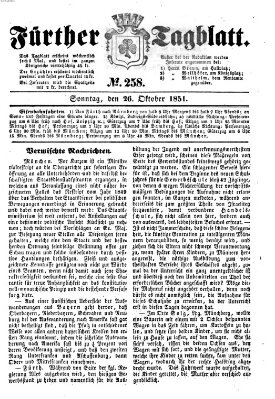 Fürther Tagblatt Sonntag 26. Oktober 1851