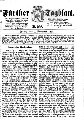 Fürther Tagblatt Freitag 7. November 1851