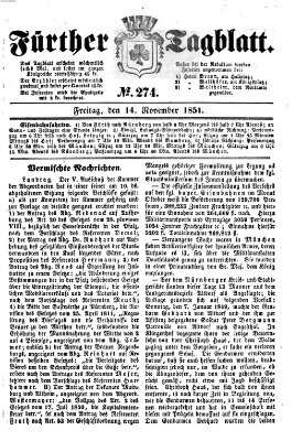 Fürther Tagblatt Freitag 14. November 1851