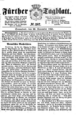 Fürther Tagblatt Samstag 29. November 1851