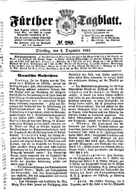 Fürther Tagblatt Dienstag 2. Dezember 1851