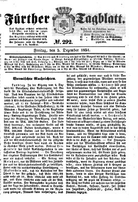 Fürther Tagblatt Freitag 5. Dezember 1851