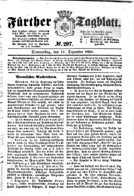 Fürther Tagblatt Donnerstag 11. Dezember 1851