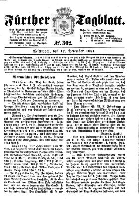 Fürther Tagblatt Mittwoch 17. Dezember 1851