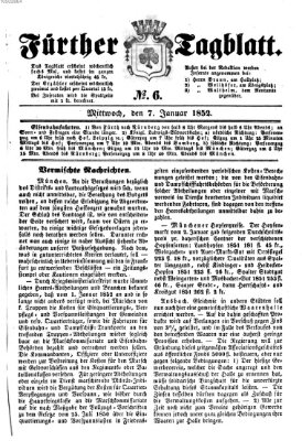 Fürther Tagblatt Mittwoch 7. Januar 1852