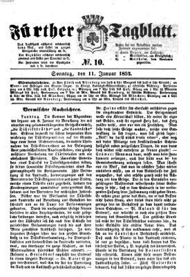 Fürther Tagblatt Sonntag 11. Januar 1852