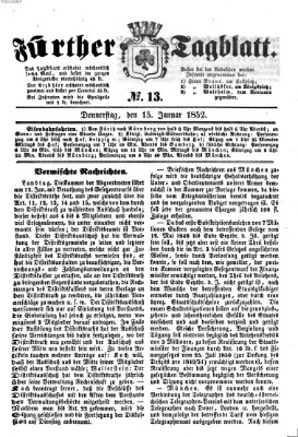 Fürther Tagblatt Donnerstag 15. Januar 1852