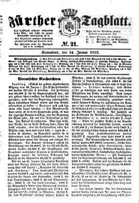 Fürther Tagblatt Samstag 24. Januar 1852