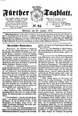 Fürther Tagblatt Mittwoch 28. Januar 1852