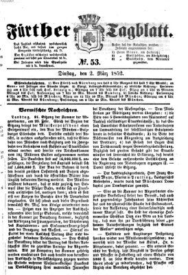 Fürther Tagblatt Dienstag 2. März 1852