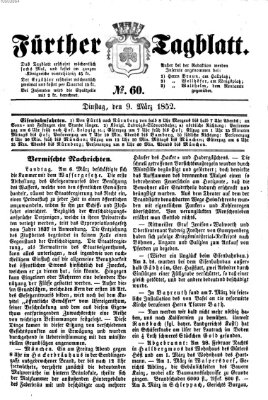 Fürther Tagblatt Dienstag 9. März 1852