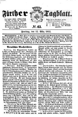 Fürther Tagblatt Freitag 12. März 1852