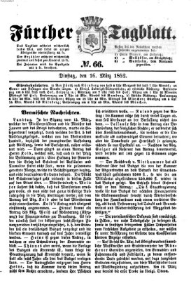 Fürther Tagblatt Dienstag 16. März 1852