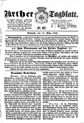 Fürther Tagblatt Mittwoch 17. März 1852