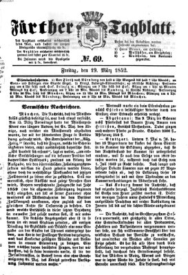 Fürther Tagblatt Freitag 19. März 1852