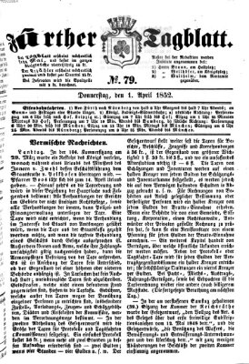 Fürther Tagblatt Donnerstag 1. April 1852