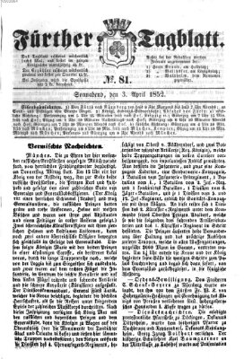 Fürther Tagblatt Samstag 3. April 1852