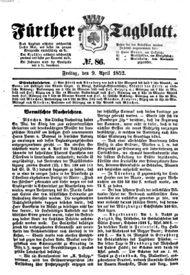 Fürther Tagblatt Freitag 9. April 1852