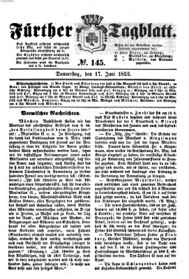 Fürther Tagblatt Donnerstag 17. Juni 1852