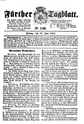 Fürther Tagblatt Freitag 18. Juni 1852