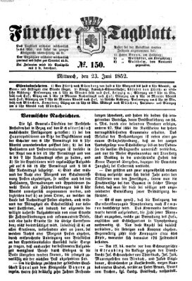 Fürther Tagblatt Mittwoch 23. Juni 1852