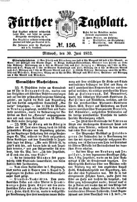 Fürther Tagblatt Mittwoch 30. Juni 1852