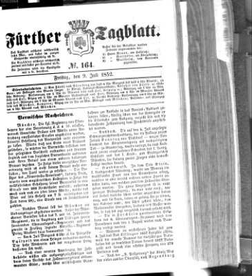 Fürther Tagblatt Freitag 9. Juli 1852