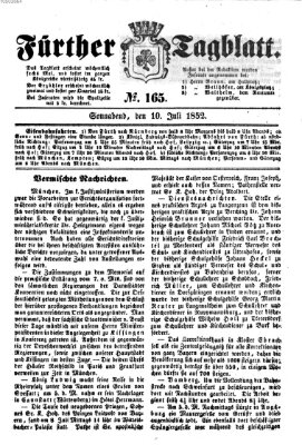 Fürther Tagblatt Samstag 10. Juli 1852