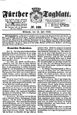 Fürther Tagblatt Mittwoch 14. Juli 1852