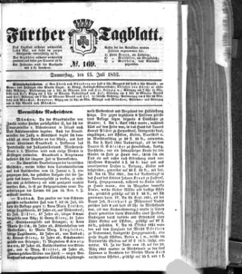 Fürther Tagblatt Donnerstag 15. Juli 1852