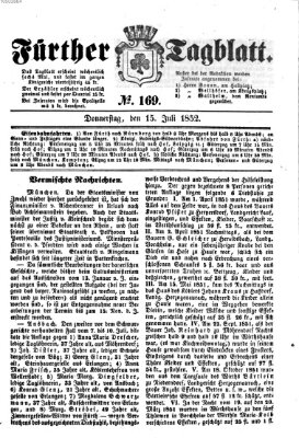 Fürther Tagblatt Donnerstag 15. Juli 1852