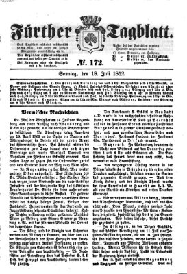 Fürther Tagblatt Sonntag 18. Juli 1852