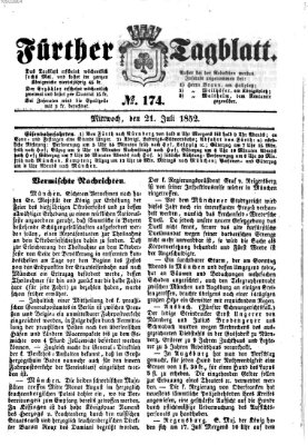 Fürther Tagblatt Mittwoch 21. Juli 1852