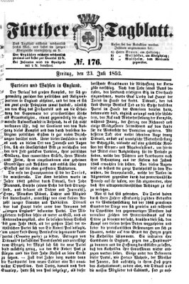 Fürther Tagblatt Freitag 23. Juli 1852