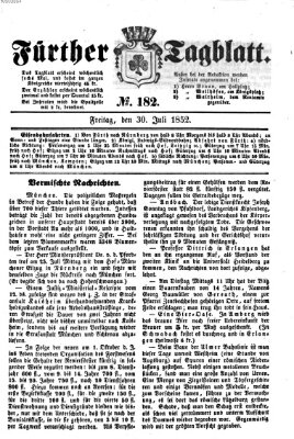 Fürther Tagblatt Freitag 30. Juli 1852