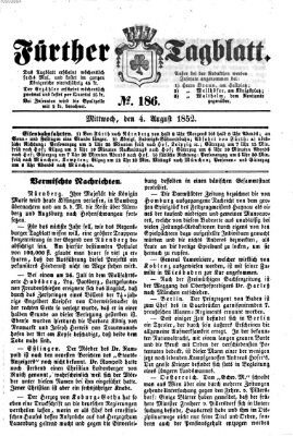 Fürther Tagblatt Mittwoch 4. August 1852