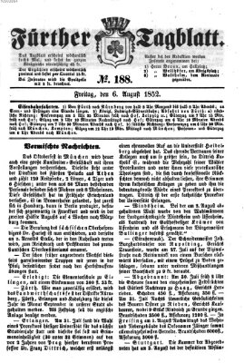 Fürther Tagblatt Freitag 6. August 1852