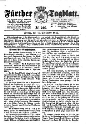 Fürther Tagblatt Freitag 10. September 1852