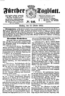 Fürther Tagblatt Dienstag 12. Oktober 1852