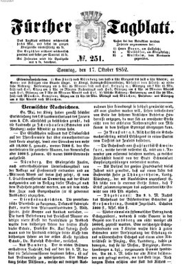 Fürther Tagblatt Sonntag 17. Oktober 1852