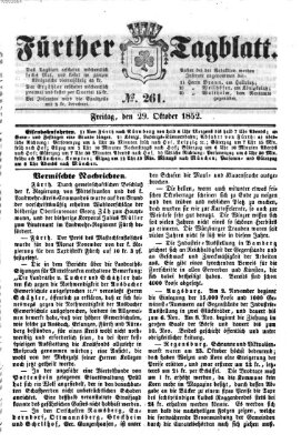 Fürther Tagblatt Freitag 29. Oktober 1852