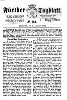 Fürther Tagblatt Samstag 30. Oktober 1852