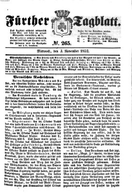 Fürther Tagblatt Mittwoch 3. November 1852